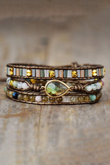 Handmade Triple Layer Beaded Bracelet - Trendsi