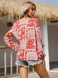 Round Neck Button Down Shirt - Trendsi