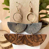 PU Semicircle Drop Earrings - Trendsi - Flyclothing LLC
