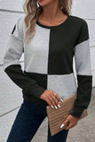 Color Block Round Neck Dropped Shoulder T-Shirt - Trendsi - Flyclothing LLC