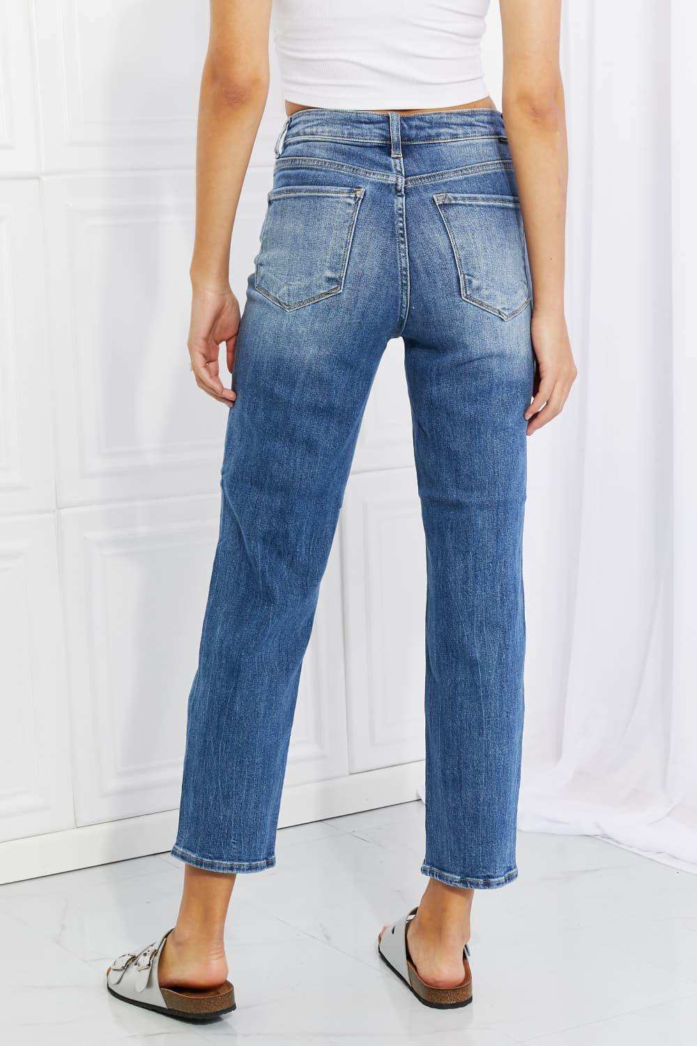 RISEN Full Size Emily High Rise Relaxed Jeans - Trendsi - Flyclothing LLC