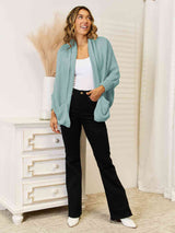 Open Front Cardigan with Pockets - Trendsi - Flyclothing LLC