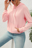 Drawstring Long Sleeve Hoodie with Pocket - Trendsi