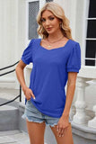 Eyelet Short Sleeve T-Shirt - Trendsi - Flyclothing LLC