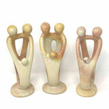 Natural 8-inch Tall Soapstone Family Sculpture - 2 Parents 1 Child - Smolart - Smolart - Flyclothing LLC