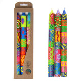 Tall Hand Painted Candles - Three in Box - Shahida Design - Nobunto