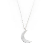 Silverpolished Crescent Moon Necklace - Asha Handicrafts