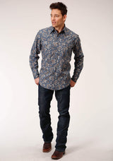 Roper Mens Long Sleeve Snap River Paisley Print Western Shirt - Roper - Flyclothing LLC
