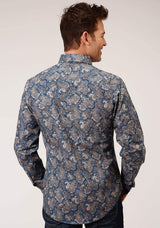 Roper Mens Long Sleeve Snap River Paisley Print Western Shirt - Roper - Flyclothing LLC