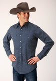 Roper Mens Long Sleeve Snap Midnight Geo Western Shirt - Roper