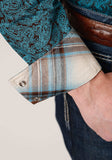 Roper Mens Long Sleeve Snap Blue Agave Paisley Western Shirt - Roper - Flyclothing LLC