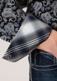 Roper Mens Long Sleeve Snap Starry Night Paisley Western Shirt - Roper