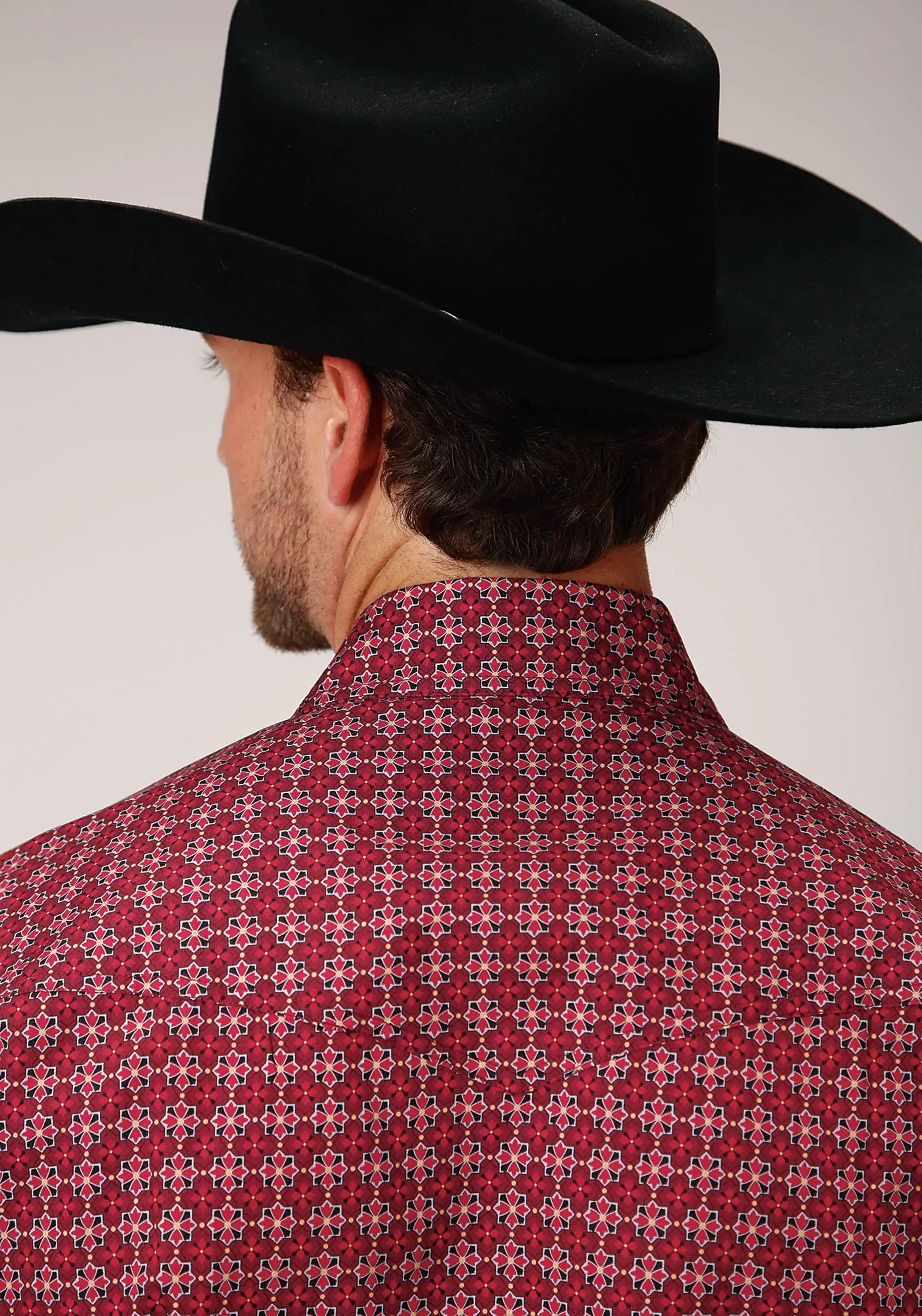 Roper Mens Red And White Foulard Print Long Sleeve Snap Western Shirt - Roper - Flyclothing LLC