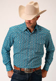 Roper Mens Long Sleeve Snap Victorian Foulard Western Shirt - Roper