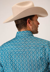 Roper Mens Long Sleeve Snap Victorian Foulard Western Shirt