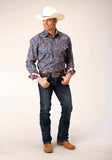 Roper Mens Long Sleeve Snap Independence Foulard Western Shirt - Roper