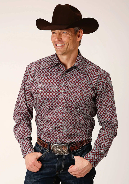 Roper Mens Long Sleeve Snap Classic Foulard Western Shirt - Roper - Flyclothing LLC