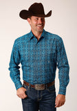 Roper Mens Long Sleeve Snap Gothic Medallion Western Shirt - Roper