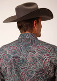 Roper Mens Long Sleeve Snap Old Time Paisley Western Shirt - Roper