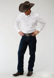 Roper Mens White Solid Long Sleeve Western Snap Shirt - Roper