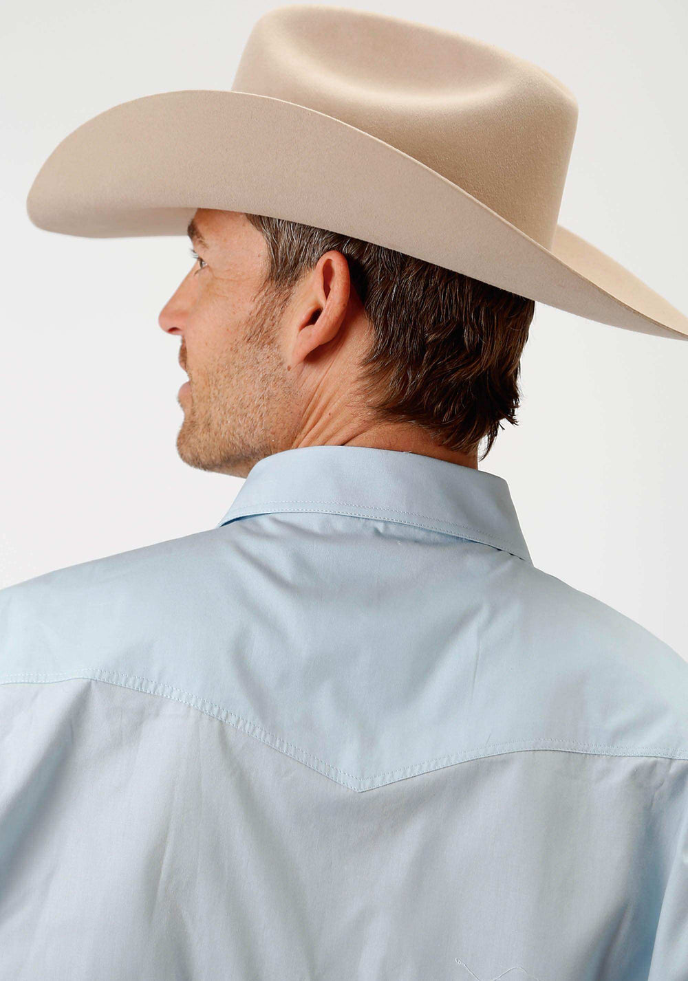 Roper Mens Blue Solid Long Sleeve Western Snap Shirt - Roper - Flyclothing LLC