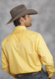 Roper Mens Yellow Solid Long Sleeve Western Snap Shirt - Roper