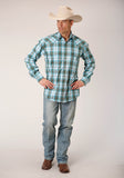 Roper Mens Long Sleeve Snap Meadow Plaid Western Shirt - Roper