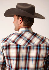 Roper Mens Long Sleeve Snap Red Canyon Plaid Western Shirt