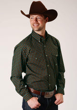 Roper Mens Long Sleeve Button Chocolate Agave Foulard Western Shirt - Roper - Flyclothing LLC