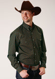 Roper Mens Long Sleeve Button Chocolate Agave Foulard Western Shirt - Roper