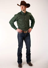 Roper Mens Long Sleeve Button Chocolate Agave Foulard Western Shirt - Roper - Flyclothing LLC