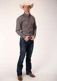 Roper Mens Long Sleeve Button Red Currant Foulard Western Shirt - Roper