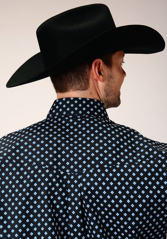 Roper Mens Long Sleeve Button New Star Foulard Western Shirt - Roper