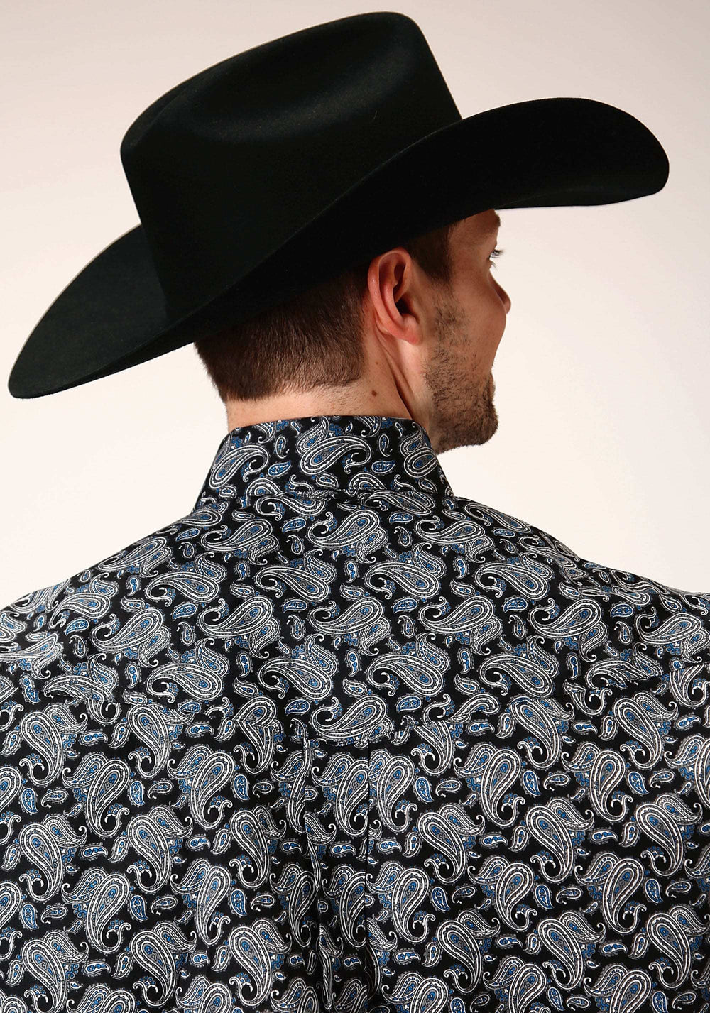 Roper Mens Long Sleeve Button Starry Night Paisley Western Shirt - Roper - Flyclothing LLC
