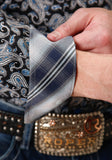 Roper Mens Long Sleeve Button Starry Night Paisley Western Shirt - Roper