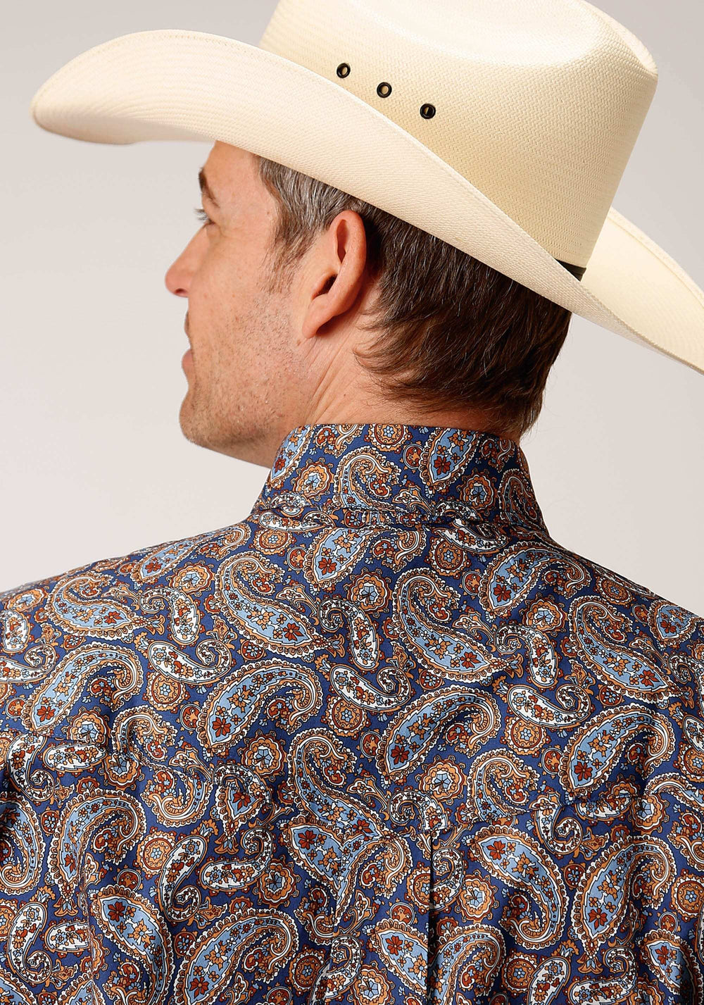 Roper Mens Long Sleeve Button Country Paisley Western Shirt - Roper - Flyclothing LLC