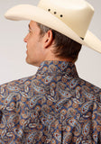 Roper Mens Long Sleeve Button Country Paisley Western Shirt - Roper