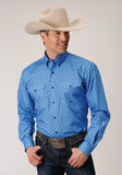 Roper Mens Long Sleeve Button Cottage Foulard Western Shirt - Roper