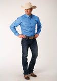 Roper Mens Long Sleeve Button Cottage Foulard Western Shirt - Roper