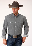 Roper Mens Long Sleeve Button Diamond Star Geo Western Shirt - Roper