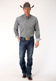 Roper Mens Long Sleeve Button Diamond Star Geo Western Shirt - Roper