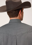 Roper Mens Long Sleeve Button Diamond Star Geo Western Shirt - Roper