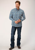 Roper Mens Long Sleeve Button Amarillo Paisley Western Shirt - Roper