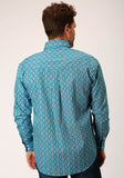 Roper Mens Long Sleeve Button Victorian Foulard Western Shirt - Roper