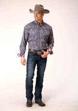 Roper Mens Long Sleeve Button Independence Foulard Western Shirt - Roper - Flyclothing LLC