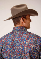 Roper Mens Long Sleeve Button Independence Foulard Western Shirt - Roper - Flyclothing LLC