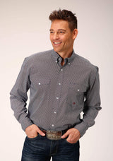 Roper Mens Long Sleeve Button Classic Geo Western Shirt - Roper - Flyclothing LLC