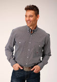 Roper Mens Long Sleeve Button Classic Geo Western Shirt - Roper