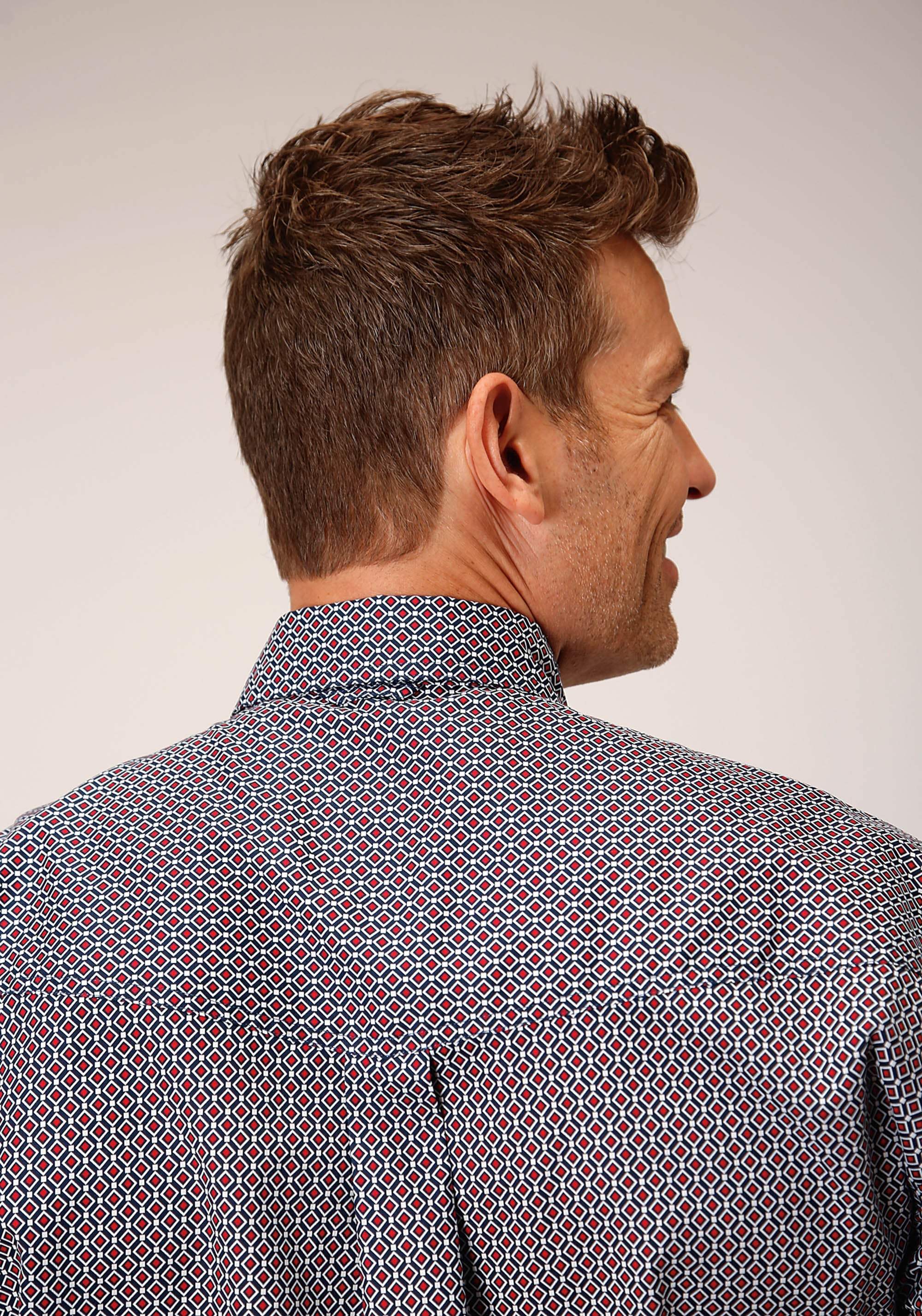 Roper Mens Long Sleeve Button Classic Geo Western Shirt - Roper - Flyclothing LLC