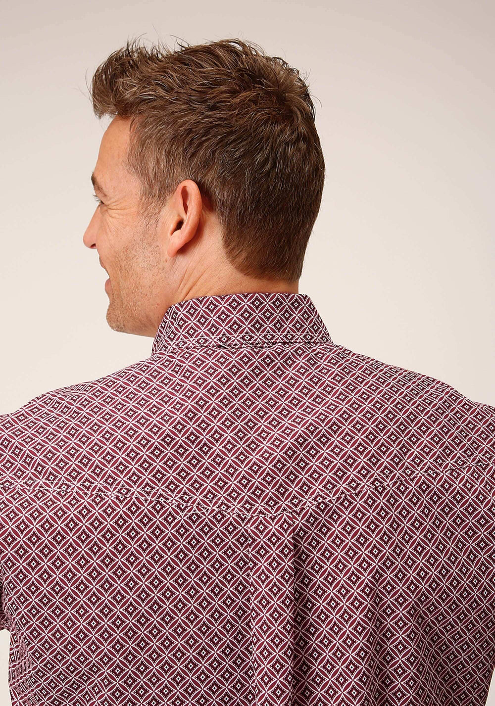 Roper Mens Long Sleeve Button Red Diamond Foulard Western Shirt - Roper - Flyclothing LLC